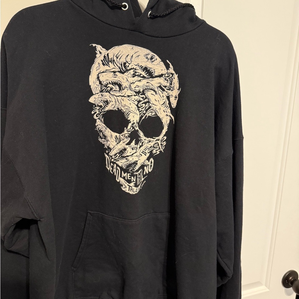 Disney Black Hoodie with Skull Graphic
